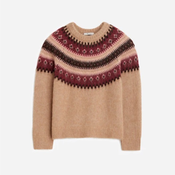 Madewell Sweater NWT XL Fair Isle Alpaca Wool Blend Christmas Gift Work $198 - Picture 1 of 15